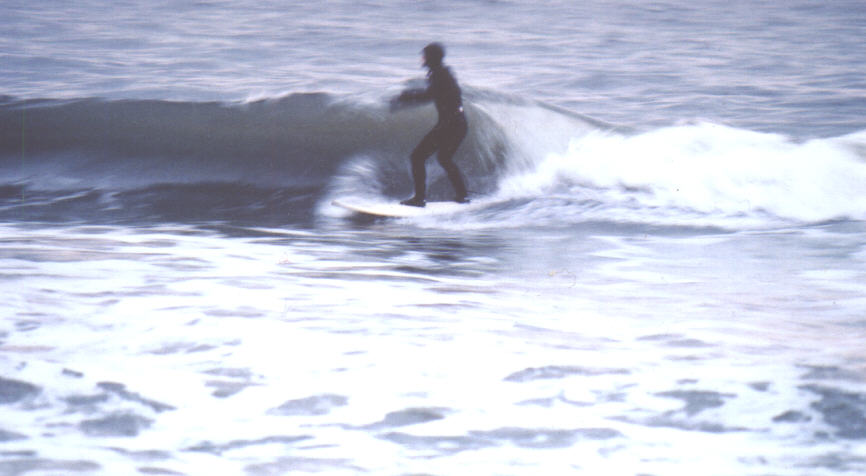Tommy splitting the water.